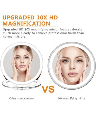 USB LED Lighted Vanity Mirror with 10X Magnification and Flexible Gooseneck - Powerful Suction Cup - Buy Online on GoSupps.com