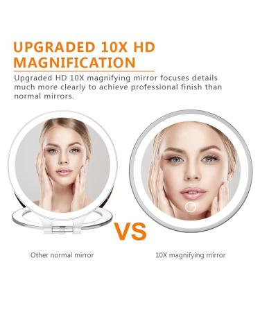 USB 10X Magnifying Makeup Mirror with LED Light and Flexible Gooseneck - Powerful Suction Cup Vanity Mirror - Buy Online on GoSupps.com