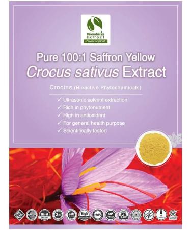 7x Saffron Yellow (Crocus sativus) Standardized Extract Powder - Buy Online on GoSupps.com