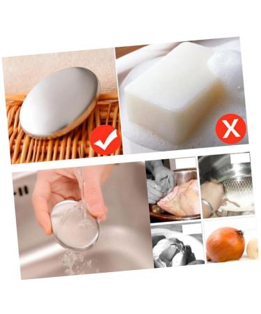 FRCOLOR Stainless Steel Hand Soap - 3 Pcs Odor Remover & Absorbent Hand Wash | Smell Eliminator Soap Bar (1 Count Silver) | International Shipping Available - Buy Online on GoSupps.com