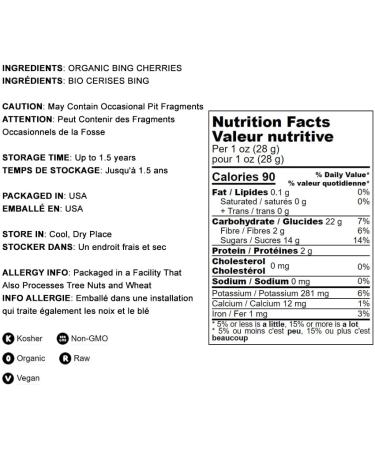 Organic California Sun-Dried Bing Cherries 1lb - Non-GMO, Kosher, Pitted, Tart & Unsweetened | Raw, Vegan, Unsulfured Bulk Cherries - Buy Online on GoSupps.com