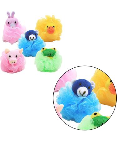 Tomaibaby 4Pcs Animal Bath Sponge Pouf for Kids - Cartoon Loofah Shower Ball (Random Style) - Buy Online on GoSupps.com