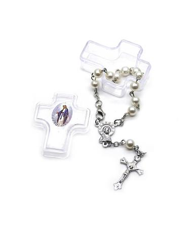 Oralgos stylish religious jewelry comfortable pearl bracelet rosary chain stylish wrist jewelry perfect gift for women and girls silver