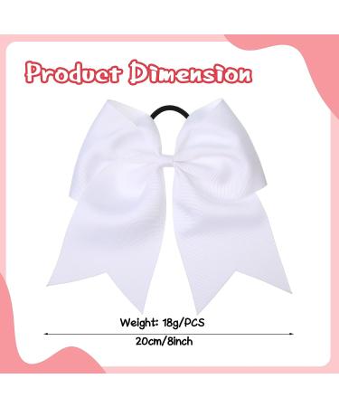60 Pcs Large White Cheer Hair Bows for Girls - Grosgrain Ribbon Elastic Bands for Cheerleading & Sports - Buy Online on GoSupps.com