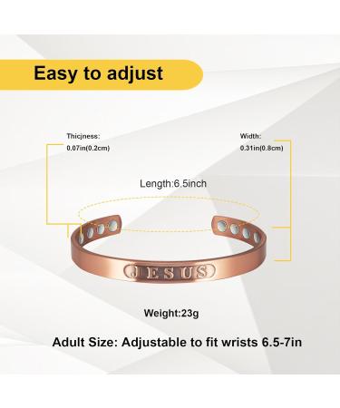 Shop 99% Pure Copper Adjustable Magnetic Bracelets for Women - Stylish Christian Jewelry Gift - Buy Online on GoSupps.com
