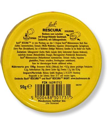 Buy Bach Original Rescura Pastilles - Fruity Flower Mixture for Inner Peace | 3x50g Spar-Set Plus Pharma Pearl (Orange-Holunder) - International Shipping Available - Buy Online on GoSupps.com