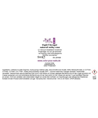 Vight Fibregel Natural Milky Rose - High-Quality Fiberglass Gel Medium Viscosity (5ml) for Easy Application - International Shipping - Buy Online on GoSupps.com