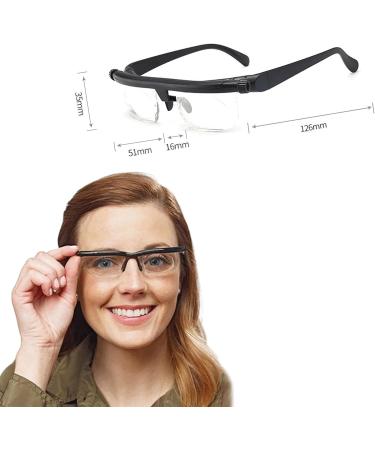 Lngjin Adjustable Focus Glasses -6D to 3D | Unisex Myopia Correction Glasses for Reading & Distance | Variable Focus Dial Glasses for Men & Women - Buy Online on GoSupps.com