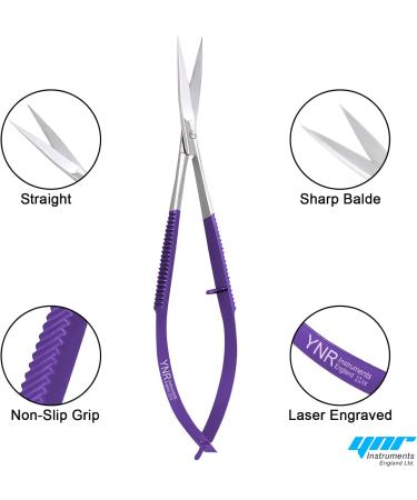 Facial Hair Scissors-Eyebrow Trimmer-Grooming Scissors for Eyebrow Shaping Ear Nose Nostril Hair & Moustache (Purple Straight) - Buy Online on GoSupps.com