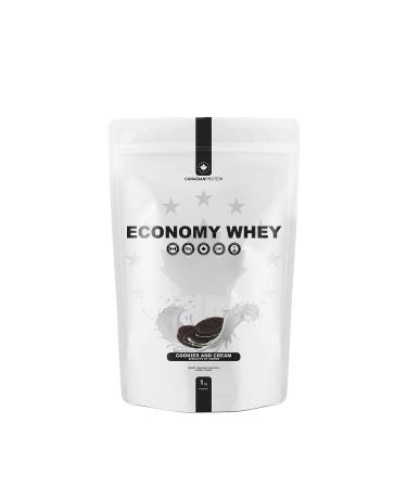 Canadian Protein Economy Whey 21g of Protein | 1 kg of Cookies & Cream Flavoured Low Carb Keto Friendly Workout Recovery Protein Shake Cookies & Cream 1 kg (Pack of 1)