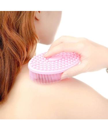 Silicone Body Scrubber Brush for Bath and Shower - Hygienic Skin-Friendly Exfoliating Scrubber - Pink - 80x135mm - Buy Online on GoSupps.com