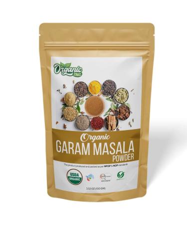 Organic Zing Presents Organic Garam Masala - A Versatile Indian Blend of Spices and Herbs | USDA Certified | Seasoning Blend | Vegan | Preservative Free | Product of India (100 Gram)