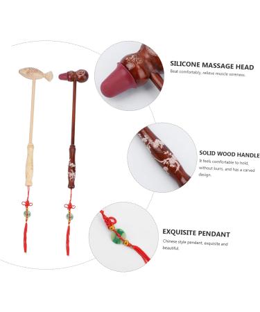 Minkissy 4-Piece Wooden Body Massage Hammer Set - Full Body Percussion Tool with Silicone Pumpkin Head for Ultimate Relaxation - Buy Online on GoSupps.com