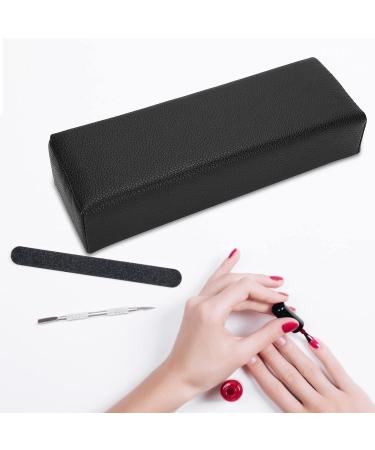 Merterfly Pebbled Grain Leather Arm Rest for Nail Techs - Sturdy Manicure Cushion Holder for Salon Nail Art (Black) - Buy Online on GoSupps.com