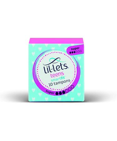 Lil-Lets Teens Non-Applicator Super Tampons X 70 7 Packs of 10 Medium to Heavy Flow 3 Droplets Plant-Based SmartFit Non-App Tampon 7 packs of 10 tampons Super - Buy Online on GoSupps.com