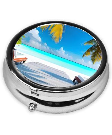 Maldives Holidays Round Pill Box | 3 Compartment Travel Organizer | Portable Pill Box for Traveling - Buy Online on GoSupps.com
