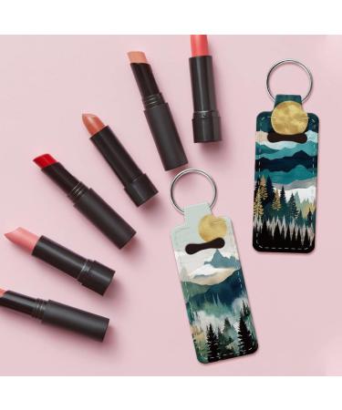 OLYCRAFT 2pcs Lipstick Holder Keychain - Portable Lip Balm Holders & Travel Key Ring for Lipstick & Chapstick - Sun Moon Mountain Forest Design - Buy Online on GoSupps.com