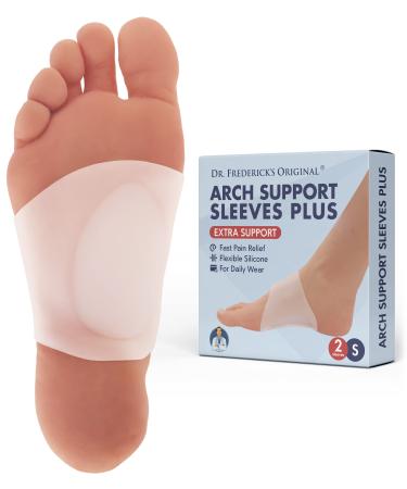 Dr. Frederick's Original Arch Support Sleeves Plus - Doctor Developed Flat Foot Arch Supports for Men & Women - 2 Pieces - Arch Pain Relief - Small/Medium Small/Medium (Pack of 2)