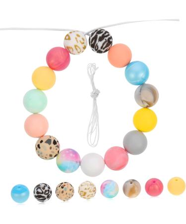 EXCEART Silicone Beads Bulk Set for Jewelry Making - Round Teething Beads for Baby Bracelets and Nursing Necklaces - Wreath Design - 1.5x1.5x1.5CM - 3 Sets - Buy Online on GoSupps.com