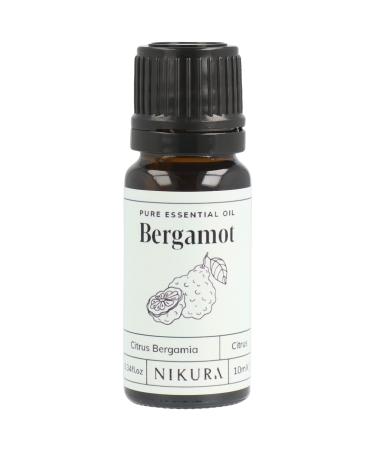Nikura Bergamot Essential Oil - 10ml | 100% Pure Natural Oils | Perfect for Aromatherapy Diffusers for Home Humidifier Bath | Great for Self Care Candle Making Soap | Vegan & UK Made