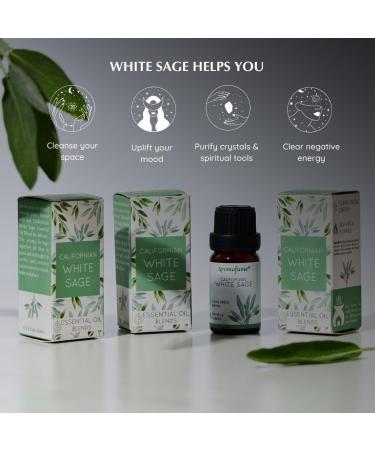Californian White Sage Essential Oil Diffuser Blend - Aromafume | 3x10ml Aromatherapy Oil for Cleansing & Protection | Smokeless Smudging | Ethically Sourced Sage EO - Buy Online on GoSupps.com
