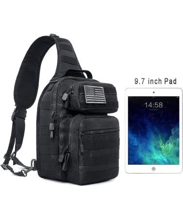 Tactical Sling Bag Pack - Military Assault Shoulder Backpack - Black - Buy Online on GoSupps.com