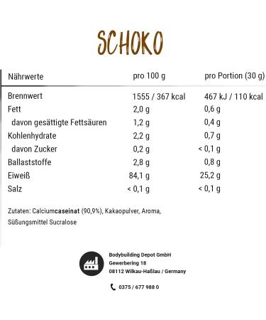 Buy Bodybuilding Depot Casein Protein 1kg - Chocolate | Eco-Friendly Paper Packaging | International Shipping - Buy Online on GoSupps.com