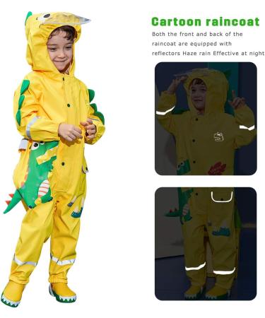 Barakara Kids Rain Poncho | Waterproof Toddler Rain Suit | Lightweight Reusable Hooded Jacket | Reflective Safety | Pink B S - Buy Online on GoSupps.com