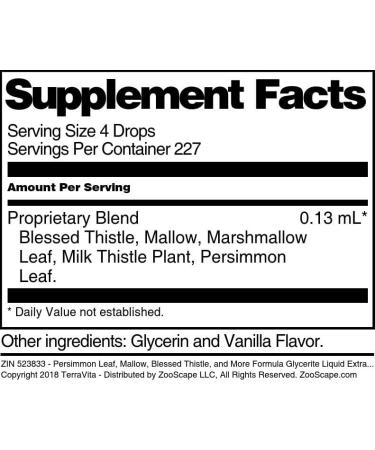 Buy Terravita Persimmon Leaf & Herbal Glycerite Extract - Vanilla Flavor (1 oz) - International Shipping Available - Buy Online on GoSupps.com