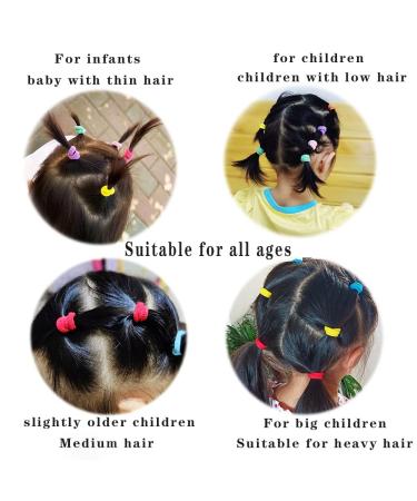 300pcs 1 inch High Elastic Hair Ties for Infants & Toddlers - Seamless & Creaseless Soft Mini Hair Ties in 18 Colors, Gentle on Babies & Girls' Hair - Buy Online on GoSupps.com