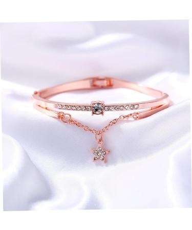 Clispeed Rose Gold & Silver Bicycle Arm Loop Bracelet Set for Women - Stylish Star Hand Decorations - 19.5cm x 1.2cm - Perfect Gift - Buy Online on GoSupps.com