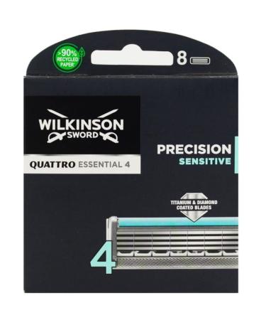 Wilkinson Sword Quattro Titanium Sensitive Razor Blades - Pack of 8 Blades 8 count (Pack of 1) - Buy Online on GoSupps.com