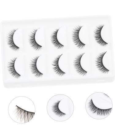 Beavorty 10 Pairs short false eyelashes layered fake lashes fiber makeup eyelashes Glue False Lashes elf eyelashes wispy eyelashes Art Eyelashes Accessories artificial fiber cross 3d - Buy Online on GoSupps.com