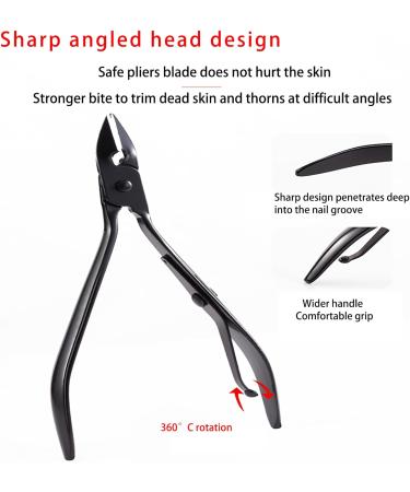 Dinghaole Professional Manicure Set Nail Clippers 18 Pieces Stainless Steel Nail Care Tools with Black PU Leather Bag Suitable for Thick Nails Portable for Travel and Home Use - Buy Online on GoSupps.com