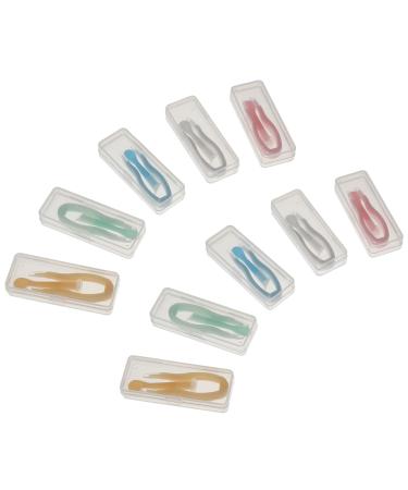 Beavorty 10 Sets Wear Tweezers Contacts Lens Plunger Lenses Suction Stick Lens Suction Stick Lens Stick Contacts Lens Removers Contacts Lens Inserters Clamshell Clip Silica Gel