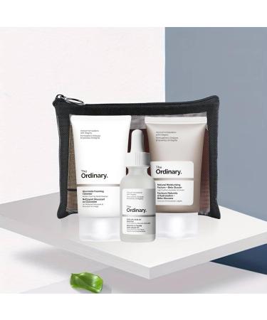 Ordinary Skincare Set for Blemish-Prone Skin - Includes Glucoside Foaming Face Cleanser Salicylic Acid 2% Solution Natural Moisturising Factors + Beta Glucan and Wishesla Black Mesh Cosmetic Bag - Buy Online on GoSupps.com