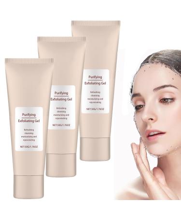 GeRRiT Gel Exfoliant Purifiant Gel Exfoliant Exfoliant Visage et Corps Exfoliant Hydratant Nettoyant en Profondeur pour Le Visage 3pcs