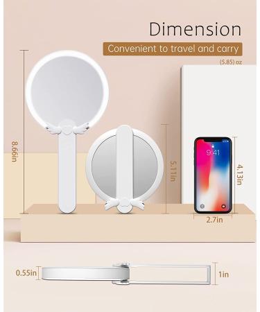 FASCINATE Handheld Mirror 10x Magnifying Makeup Mirror with Handle | Two Sided, Portable & Rechargeable | 10X/1X Magnification | Swivel Handle - Ideal for Women - Buy Online on GoSupps.com
