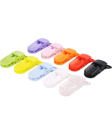 Bocotoer Pacifier Clips Set - 50 Colorful Baby Clip Chains | Plastic T Pacifier Chains for Secure Teething & Soothing - Buy Online on GoSupps.com