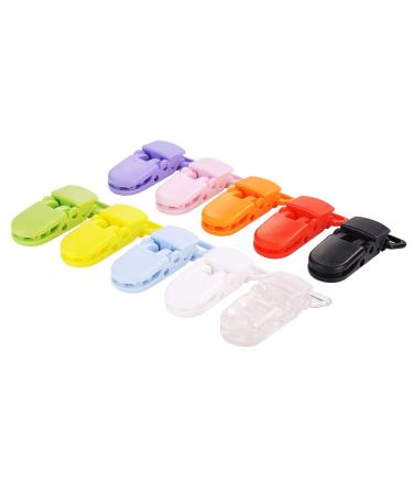 Bocotoer Pacifier Clips Set Pacifier Chain Clips Plastic T Colorful Clip Baby Clip Pack of 50