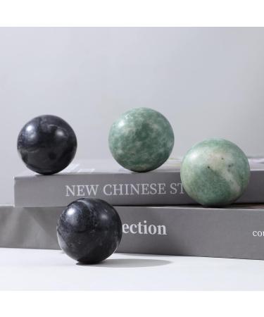 Dearma 4-Piece Solid Baoding Balls - Hand Massage & Exercise Balls for Muscle Health - Marble Green Chinese Therapy Balls - Buy Online on GoSupps.com