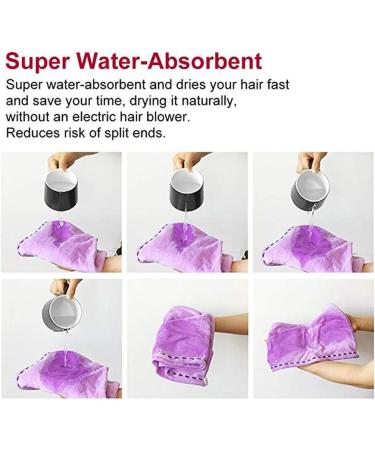 2 Pack Microfiber Hair Towel Wraps - Quick Dry Anti-Frizz Turbans for Long Thick & Curly Hair - Purple & Red - Buy Online on GoSupps.com