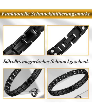 Vicmag Magnetic Bracelet for Women - Titanium Steel Double Row Black Magnet Bracelet with Gift Removal Tool - Buy Online on GoSupps.com