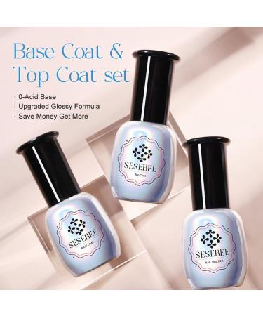 15ml Gel Top Coat and Base Coat Set - No Wipe, LED Lamp Dry, Long Lasting Nail Art Polish - 5in1 Builder Formula - Buy Online on GoSupps.com