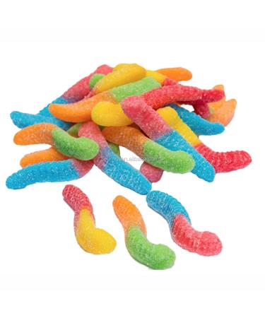 Yummy Gummy Sour Jelly Worms - 1KG Bag - Sour Neon Worms - Worm sweets