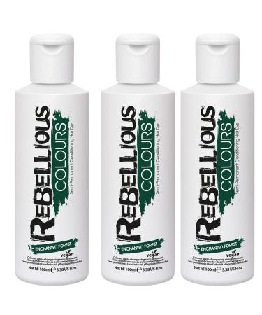 Rebellious Colour Semi Permanent Hair Dye Conditioning vegan cruelty free direct hair colour application 300ml (Enchanted Forest )