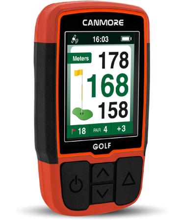 CANMORE Handheld Golf GPS HG200 - Water Resistant Full-Color Display with 38,000+ Essential Golf Course Data and Score Sheet - Free Courses Worldwide and Growing (Orange)