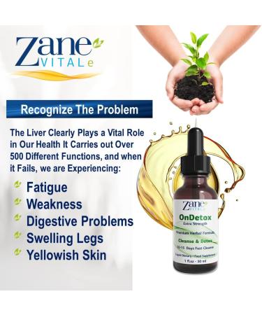 Zane OnDetox Liver Cleanse & Kidney Support | Fast 15-Day Detox & Repair Supplement with Milk Thistle & Artichoke | Vegan & Non-GMO | Gluten-Free | 1 Fl Oz - Buy Online on GoSupps.com