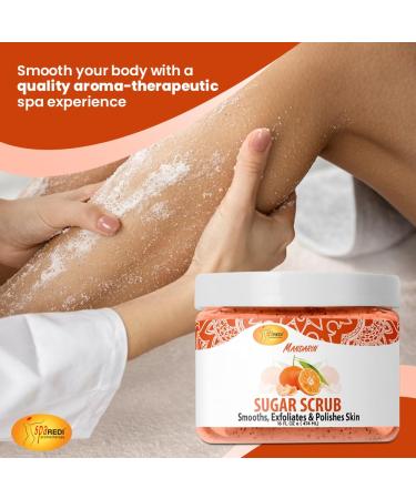 SPA REDI Sugar Body Scrub - Mandarin 16 Oz | Exfoliating Moisturizing & Nourishing for Smooth Fresh Skin - International Shipping - Buy Online on GoSupps.com