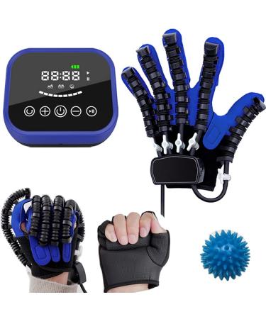 Rehabilitation robotic gloves for hempiplegia stroke paralysis arthriti patient physical reabilitech therapy training finger and hand function workout recovery device therapeutic rehabilitative gloves Left Hand-L Blue